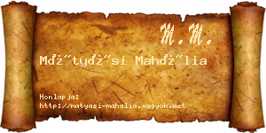 Mátyási Mahália névjegykártya